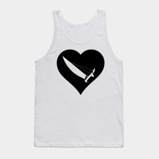 Black heart with catamaran Tank Top